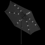Garden Parasol with LED Lights and Steel Pole 300cm Anthracite