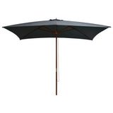 Garden Parasol with Wooden Pole 200x300 cm Anthracite