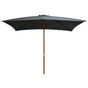 Garden Parasol with Wooden Pole 200x300 cm Anthracite