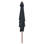 Garden Parasol with Wooden Pole 200x300 cm Anthracite