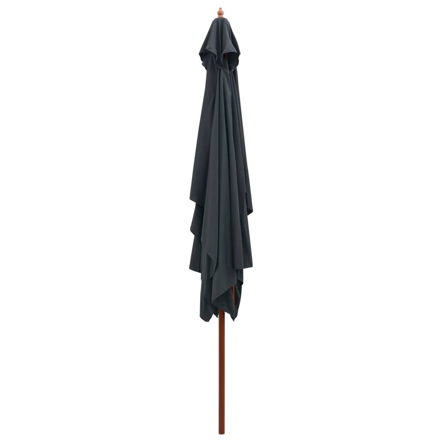 Garden Parasol with Wooden Pole 200x300 cm Anthracite