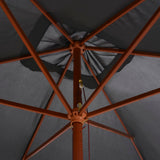 Garden Parasol with Wooden Pole 200x300 cm Anthracite