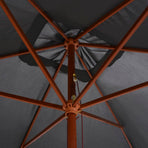 Garden Parasol with Wooden Pole 200x300 cm Anthracite