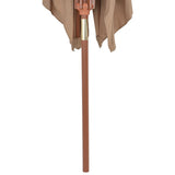 Garden Parasol with Wooden Pole 200x300 cm Taupe - 45-Degree Angle