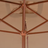 Garden Parasol with Wooden Pole 200x300 cm Taupe - Rear View