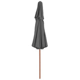 Double Decker Garden Parasol with Wooden Pole 270 cm Anthracite - Top-Down View