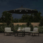 Cantilever Garden Parasol with LED Lights and Steel Pole 300 cm