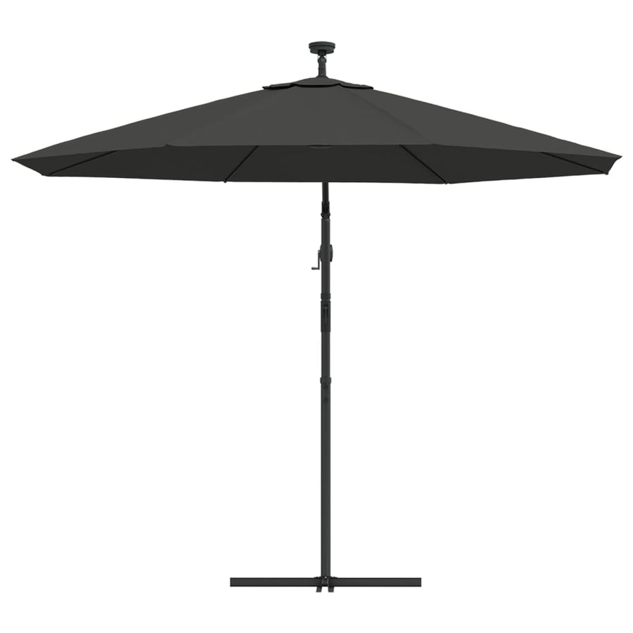 Cantilever Garden Parasol with LED Lights and Steel Pole 300 cm