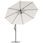 Cantilever Garden Parasol with LED Lights and Pole 350 cm Sand