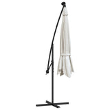 Cantilever Garden Parasol with LED Lights and Metal Pole 350 cm Sand