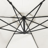 Cantilever Garden Parasol with LED Lights and Metal Pole 350 cm Sand