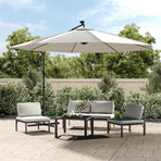 Cantilever Garden Parasol with LED Lights and Pole 350 cm Sand
