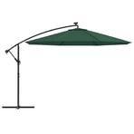 Cantilever Garden Parasol with LED Lights&Pole 350 cm Green