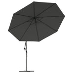 Cantilever Garden Parasol with LED Lights and Metal Pole 350 cm
