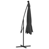 Cantilever Garden Parasol with LED Lights and Metal Pole 350 cm Anthracite - Low Angle