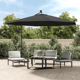 Cantilever Garden Parasol with LED Lights and Metal Pole 350 cm Anthracite
