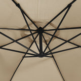 Cantilever Garden Parasol with LED Lights and Metal Pole 350 cm Taupe - Extra Image