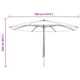 Garden Parasol with Wooden Pole 350 cm Sand White