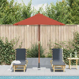 Garden Parasol with Wooden Pole 150x200 cm Terracotta - Side View