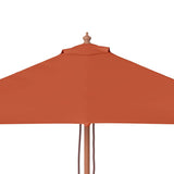 Garden Parasol with Wooden Pole 150x200 cm Terracotta