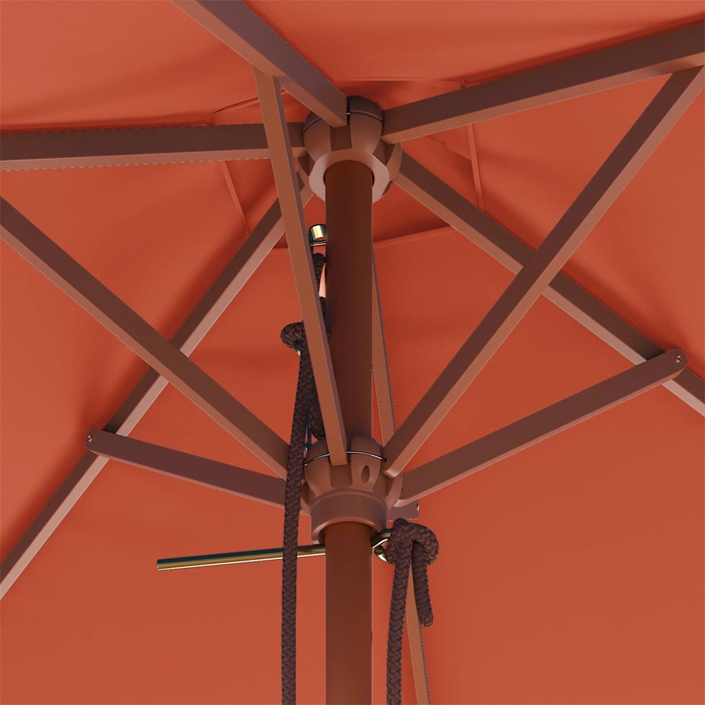 Garden Parasol with Wooden Pole 150x200 cm Terracotta