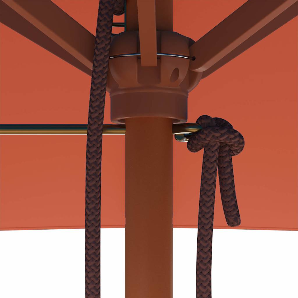 Garden Parasol with Wooden Pole 150x200 cm Terracotta