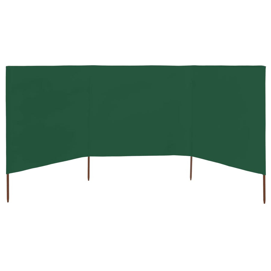 3-panel Wind Screen Fabric 400x120 cm Green
