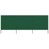 3-panel Wind Screen Fabric 400x120 cm Green - Side View