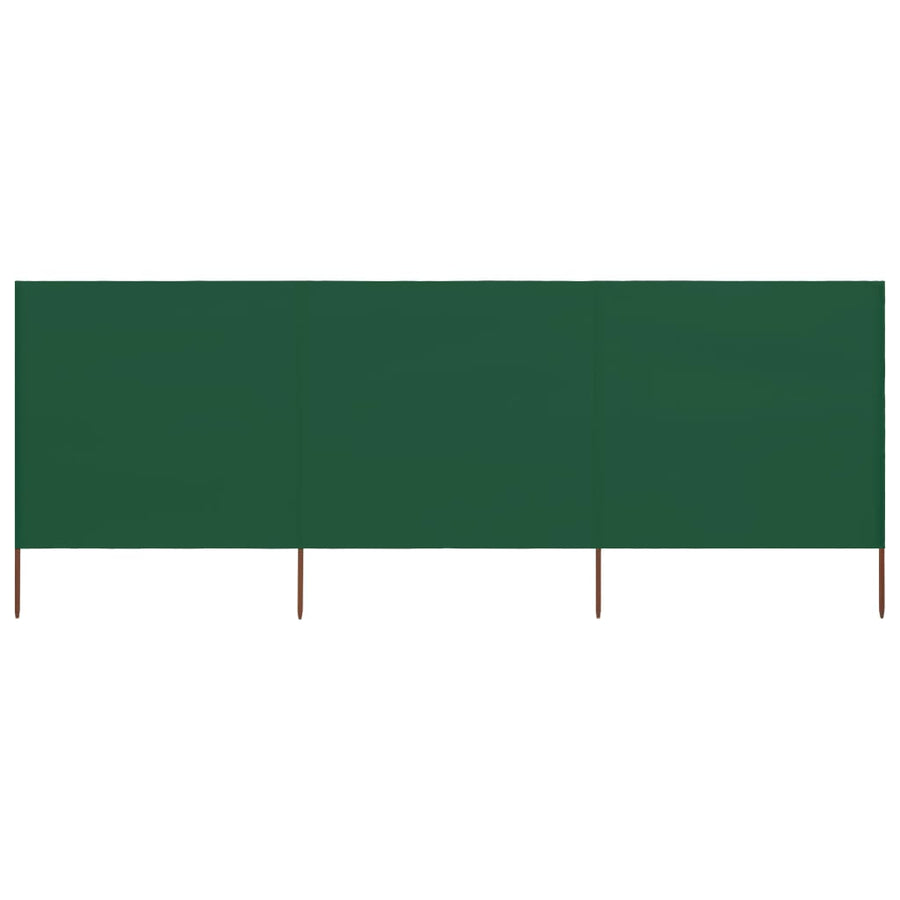 3-panel Wind Screen Fabric 400x120 cm Green