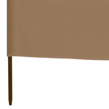 3-panel Wind Screen Fabric 400x120 cm Taupe - 45-Degree Angle