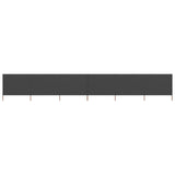 6-panel Wind Screen Fabric 800x80 cm Grey - Front View