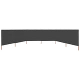 6-panel Wind Screen Fabric 800x80 cm Grey - Side View