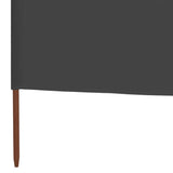 6-panel Wind Screen Fabric 800x80 cm Grey - 45-Degree Angle