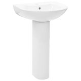 Freestanding Basin with Pedestal Ceramic White 520x440x190 mm - Front View