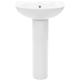 Freestanding Basin with Pedestal Ceramic White 520x440x190 mm