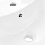 Freestanding Basin with Pedestal Ceramic White 520x440x190 mm - 45-Degree Angle