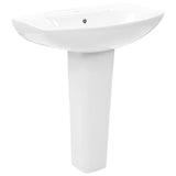 Freestanding Basin with Pedestal Ceramic White 650x520x200 mm - Front View