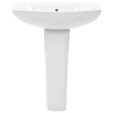Freestanding Basin with Pedestal Ceramic White 650x520x200 mm - Side View