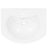 Freestanding Basin with Pedestal Ceramic White 650x520x200 mm - 45-Degree Angle
