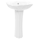 Freestanding Basin with Pedestal Ceramic White 580x510x200 mm - Front View