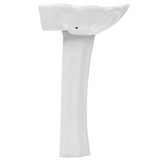 Freestanding Basin with Pedestal Ceramic White 580x510x200 mm - Side View