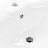 Freestanding Basin with Pedestal Ceramic White 580x510x200 mm - 45-Degree Angle