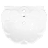 Freestanding Basin with Pedestal Ceramic White 580x510x200 mm - Rear View