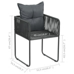 Outdoor Chairs 2 pcs with Pillows Poly Rattan Black