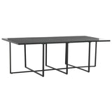 9 Piece Outdoor Dining Set with Cushions Poly Rattan Black - 45-Degree Angle
