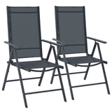 3 Piece Bistro Set Aluminium and Textilene Black