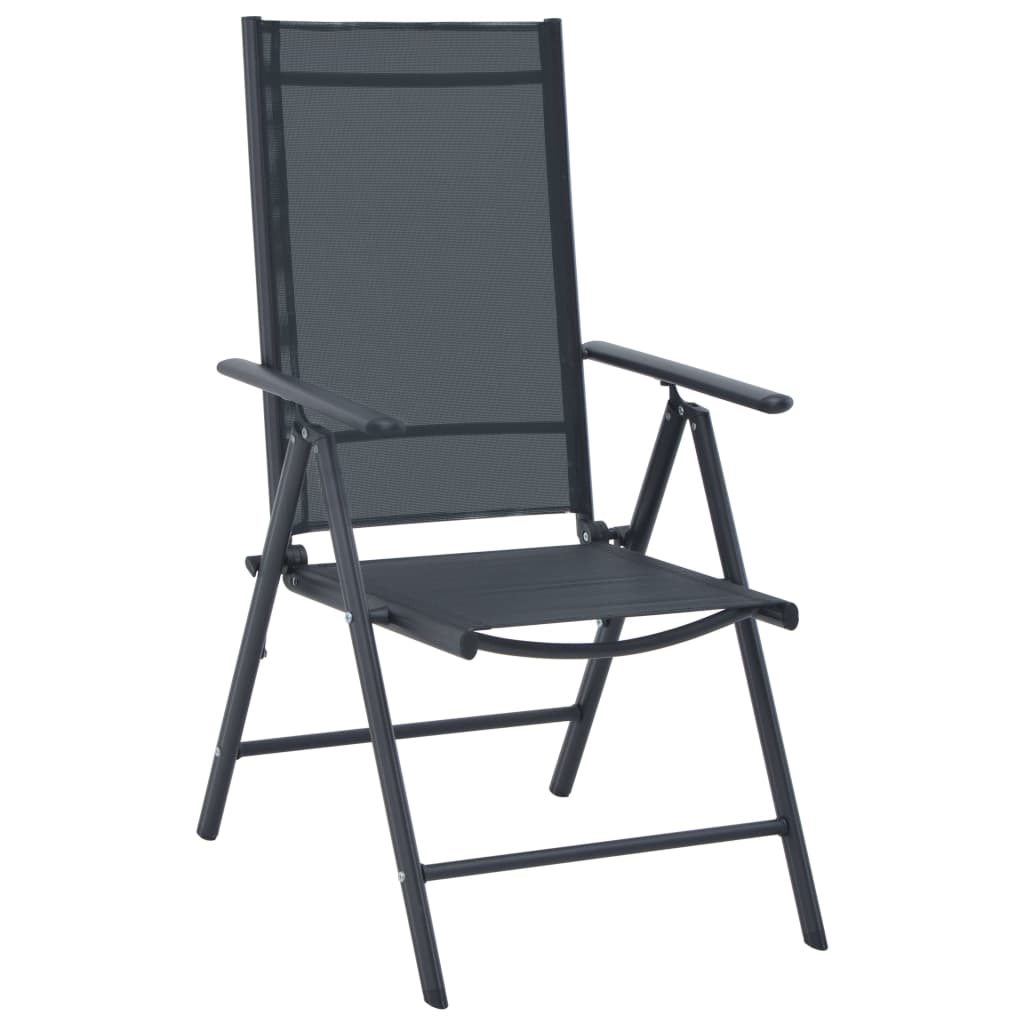3 Piece Bistro Set Aluminium and Textilene Black