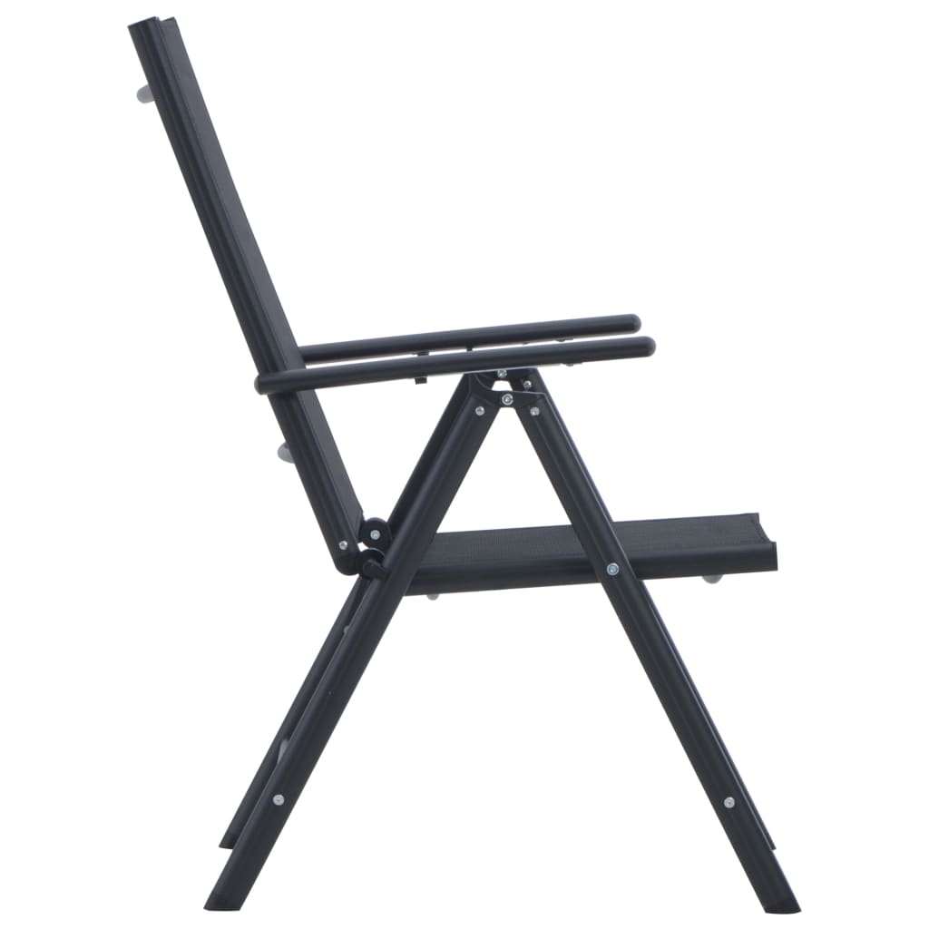 3 Piece Bistro Set Aluminium and Textilene Black