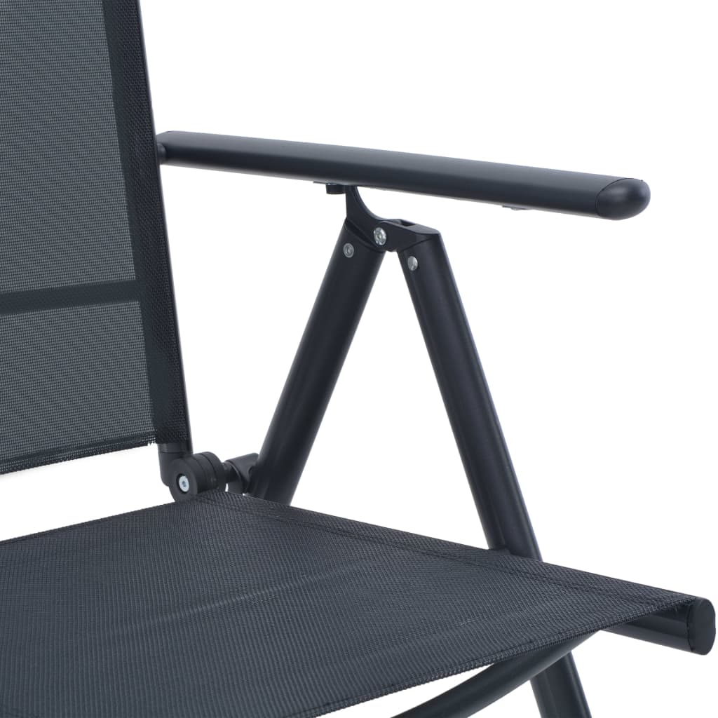 3 Piece Bistro Set Aluminium and Textilene Black