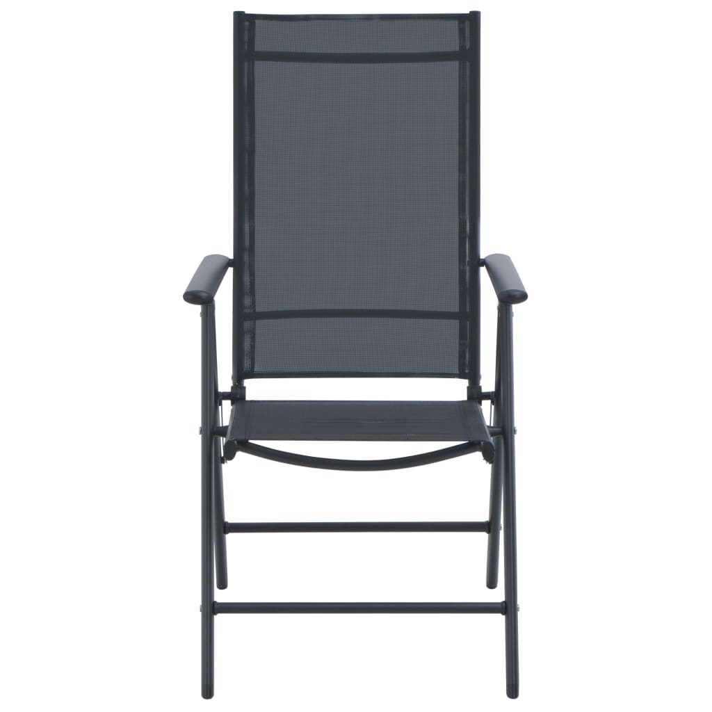 3 Piece Bistro Set Aluminium and Textilene Black